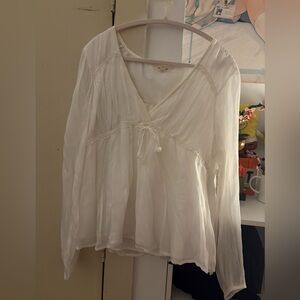 Lucky Brand Women's White Flowy Blouse